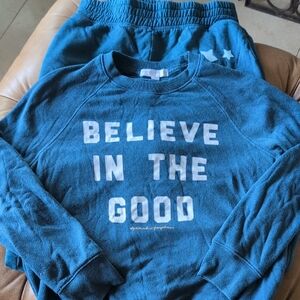 Spiritual Gangster Teal Sweatshirt And Joggers Set